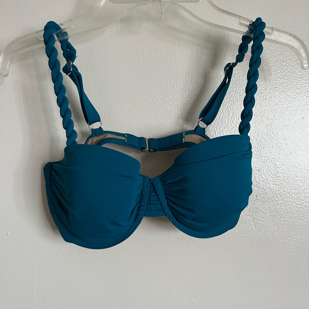 Shade & Shore Teal Braided Strap bikini top